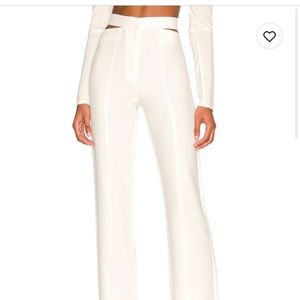 Kylie White Cut Out High Waist Pant Size 2 Extra Small from Revolve NWT